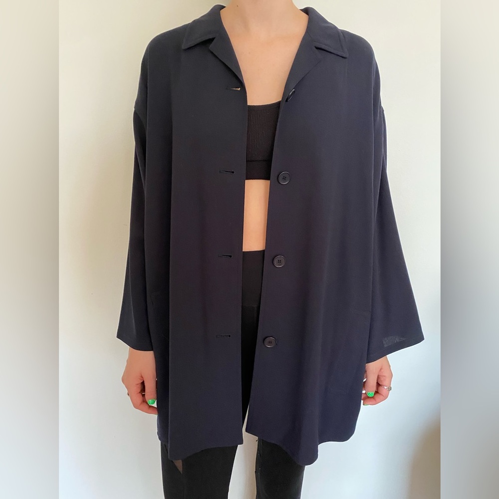 Vintage Calvin Klein Navy Blue Coat
